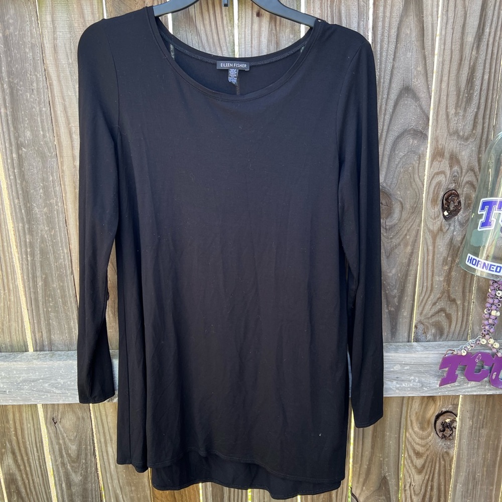 Eileen Fisher black long sleeve tunic